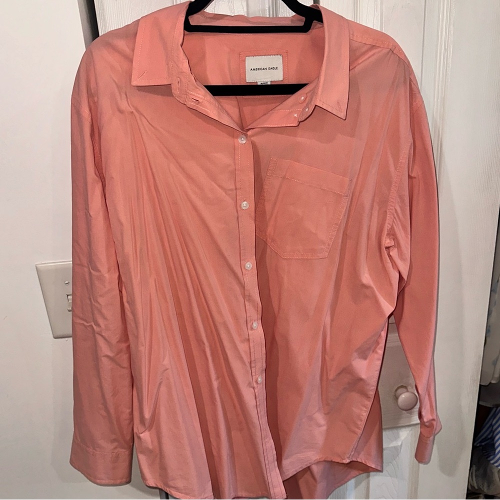 American Eagle Pink Button Down Women’s